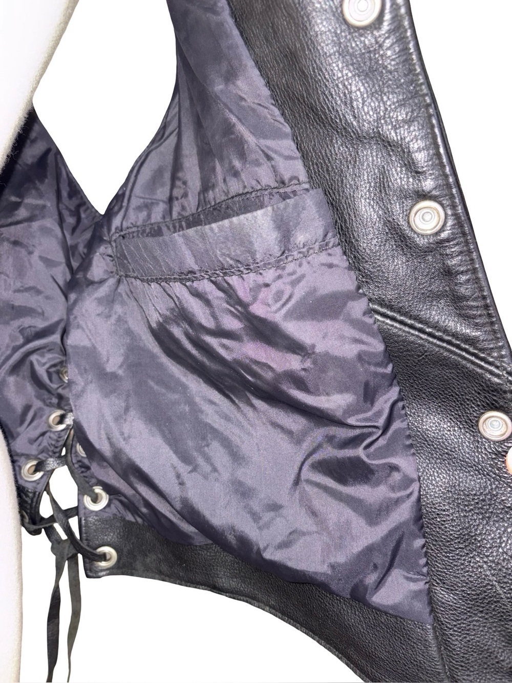 Vintage On The Fringe Genuine Conditioned Leather Fringe Motorcycle Vest L - Picture 6 of 10